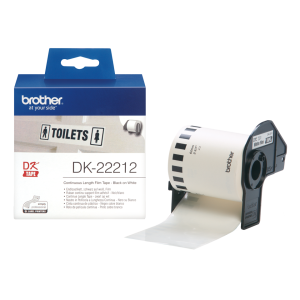 Brother DK-22212 black on white 62mm continuous length film label roll for Brother QL series printers - OfficePlus Wholesale / Bulk Price Office Supplies (Label Printer & Accessories)