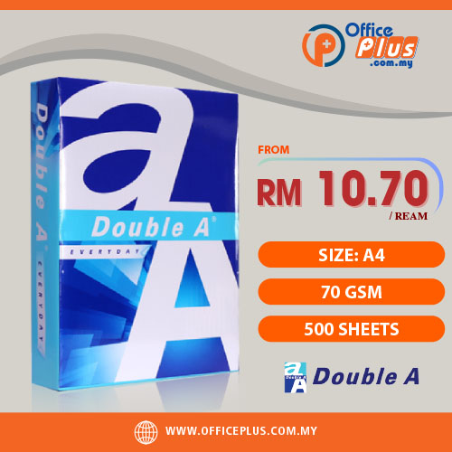 Double_A_A4_Copier_Paper_Everyday_70gsm_500_Sheets - OfficePlus Double A A4 Copier Paper Everyday 70gsm 500 sheets for office printing, photocopying and everyday business use - OfficePlus Wholesale / Bulk Price Office Supplies (A4 Paper)