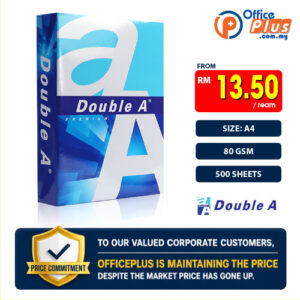 Double A A4 Copier Paper Premium 80gsm (500 Sheets) - Malaysia Double A Paper Buk Price