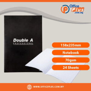 Double A notebook 70gsm 24 sheets 158x235mm professional office writing notebook for notes and meetings - OfficePlus Malaysia Online B2B Office Supplies (Notepads / Notebooks)