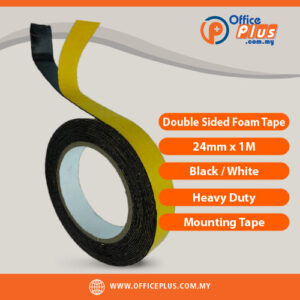 Double Sided Foam Tape 24mm x 1M in Black and White, heavy duty mounting tape for office and home use - OfficePlus Wholesale / Bulk Price Office Supplies (Tape & Tape Dispensers)