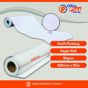 Draft Plotting Paper Roll 80gsm 420mm x 50m 2-inch core ultra-white smooth CAD paper for engineering and architectural plotter printing - OfficePlus Malaysia Online B2B Office Supplies (Plotting Paper)
