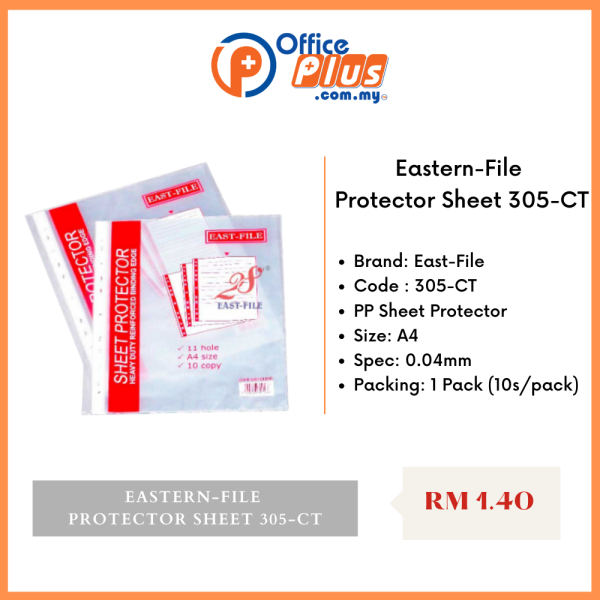 Eastern A4 Sheet Protector 305C/CT (10's) - OfficePlus