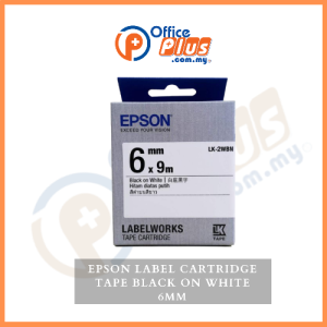 Epson LK-2WBN Genuine LabelWorks Tape Cartridge 6mm Black Text on White Background - OfficePlus Wholesale / Bulk Price Office Supplies (Label Printer & Accessories)
