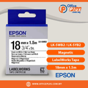 Epson LK-5WB2 and LK-5YB2 magnetic label cartridge 18mm black text on white and yellow background - OfficePlus Wholesale / Bulk Price Office Supplies (Label Printer & Accessories)