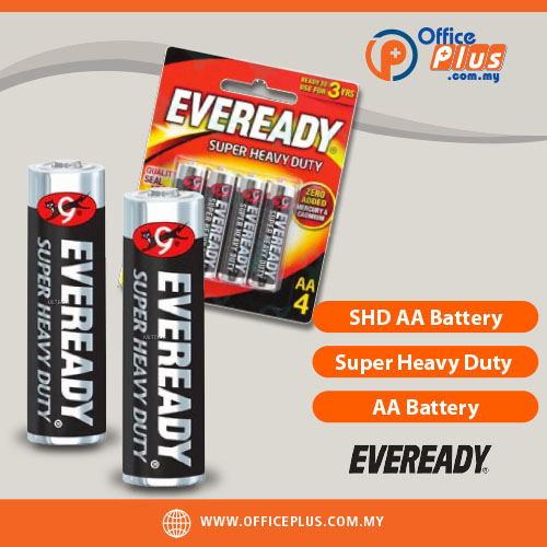 OfficePlus-500x500pxl-28-12-2023 Eveready Super Heavy Duty AA carbon zinc battery for clocks, radios, flashlights and office devices in Malaysia - OfficePlus Malaysia Online B2B Office Supplies (Batteries)