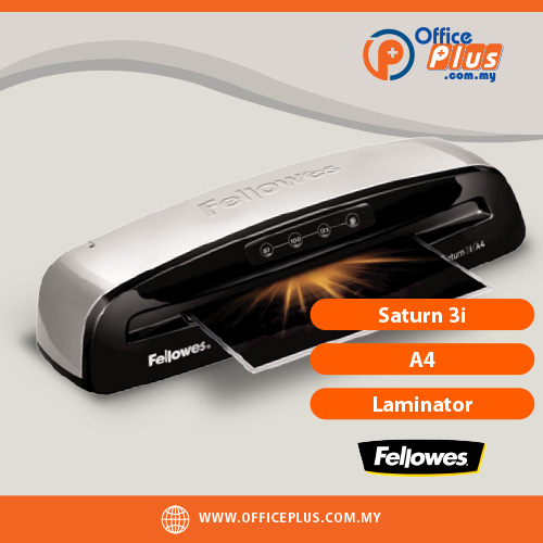 OfficePlus-500x500pxl-28-12-2023 Fellowes Saturn 3i A4 laminator with InstaHeat technology 60 second warm up jam detection sensor and auto shut off for office use Malaysia - OfficePlus Malaysia Online B2B Office Supplies (Laminating Machine)