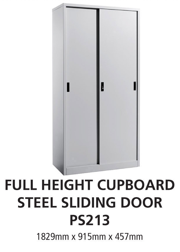 Full-Height-Cupboard-Steel-Sliding-Door-PS213 Full Height Cupboard Steel Sliding Door Office Filling Cabinet PS213 - OfficePlus