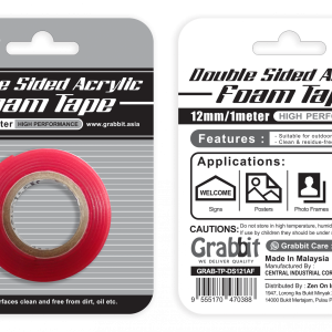 Grabbit Double Sided Acrylic Tape 12 MM x 1 M - OfficePlus
