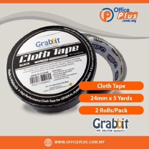 Grabbit Cloth Tape 24mm x 5 yards hand-tearable industrial binding tape, 2 rolls per pack - OfficePlus Wholesale / Bulk Price Office Supplies (Tape & Tape Dispensers)