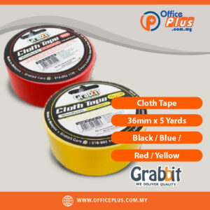 Grabbit Cloth Tape 36mm x 5 Yards in Black, Blue, Red and Yellow - OfficePlus Wholesale / Bulk Price Office Supplies (Tape & Tape Dispensers)