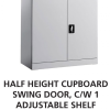 Half Height Cupboard Swing Door Filling Cabinet, C/W 1 Adjustable Shelf - OfficePlus