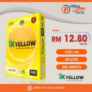 IK Yellow A4 Copier Paper 80gsm 500 Sheets ream Malaysia IK Yellow A4 Paper Supplier Malaysia