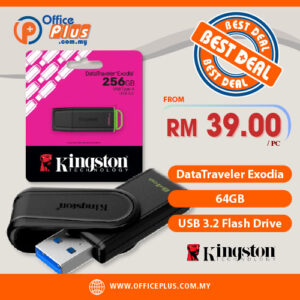 Kingston DataTraveler Exodia 64GB USB 3.2 Flash Drive with protective cap - OfficePlus Wholesale / Bulk Price Office Supplies (External Hard Drives and Storage Devices)