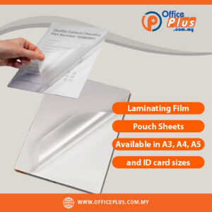 Laminating Film Pouch Sheets A3 A4 A5 ID Card Size Super Transparent Plastic Laminate Pouches 100 Sheets Pack - OfficePlus Wholesale / Bulk Price Office Supplies (Laminator)