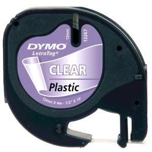 Dymo LetraTag Labelling Tape (12mm x 4m) - OfficePlus