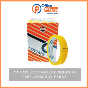 Loytape Stationery Adhesive Tape 12mm /18mm /24mm x 40 yards - OfficePlus