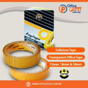 Loytape Cellulose Tape Transparent Adhesive Tape 12mm 18mm 24mm for Office and Packaging Use Malaysia - OfficePlus Malaysia Online B2B Office Supplies (Cellulose Tape)