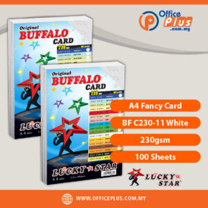 Lucky Star A4 Fancy Card BF C230-11 White 230gsm premium cardstock paper with 100 sheets for report covers, document binding, proposals and presentations - OfficePlus Malaysia Online B2B Office Supplies (Fancy Card)