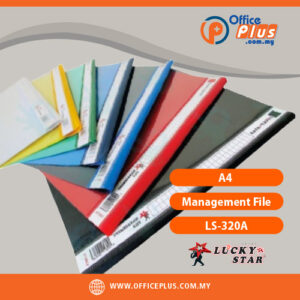 Lucky Star A4 Management File LS 320A transparent-front document folder with plastic fastener in Blue, Green, Grey, Orange, Red, White and Yellow - OfficePlus Wholesale / Bulk Price Office Supplies (Filing)