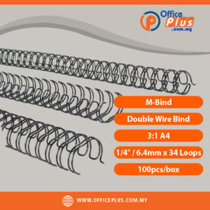 M-Bind Double Wire Bind 3:1 A4 1/4 inch 6.4mm 34-loop binding wire, 100 pieces per box – OfficePlus Wholesale / Bulk Price Office Supplies (Binder Comb)
