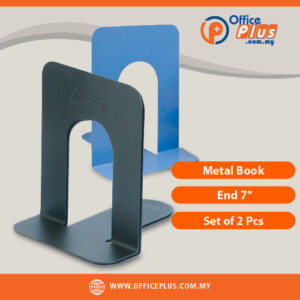 Metal Book End 7 inch Set of 2 Pcs heavy-duty anti-rust steel bookend with non-skid base - OfficePlus Wholesale / Bulk Price Office Supplies (Desk Accessories)