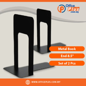 Metal Book End 8.5 inch Set of 2 Pcs heavy-gauge steel bookend with baked enamel finish - OfficePlus Wholesale / Bulk Price Office Supplies (Desk Accessories)