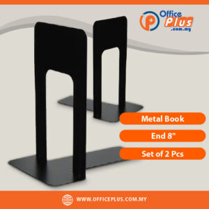 Metal Book End 8 inch Set of 2 Pcs heavy-gauge steel bookend with powder-coated finish - OfficePlus Wholesale / Bulk Price Office Supplies (Desk Accessories)