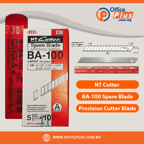 OfficePlus-500x500pxl-28-12-2023 NT CUTTER SPARE BLADE - BA-100 - OfficePlus
