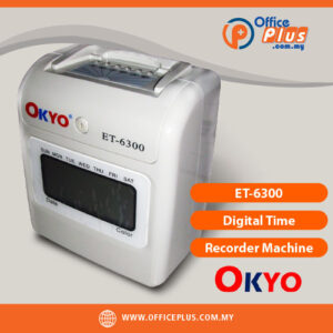 OKYO ET-6300 digital display time recorder machine with 2-color printing and 6-column attendance recording for office use - OfficePlus Malaysia Online B2B Office Supplies (Access Control Systems)