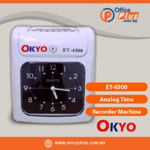 OKYO ET-6500 analog time recorder with digital display for office attendance management in Malaysia - OfficePlus Malaysia Online B2B Office Supplies (Access Control Systems)