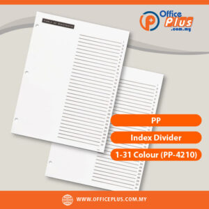 PP Index Divider 1-31 Colour PP-4210 numbered plastic coated filing divider with 11-hole punch for office binders by OfficePlus Malaysia - OfficePlus Malaysia Online B2B Office Supplies (Filing)