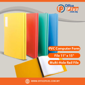 PVC Computer Form File 11 x 15 inch with multi-hole rail and hard PVC cover for continuous computer forms and office filing - OfficePlus Malaysia Online B2B Office Supplies (Filing)