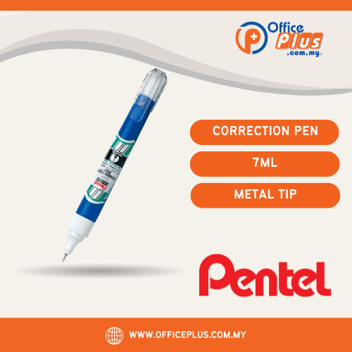 Pentel Correction Pen Metal Tip 7ml ZL62-W