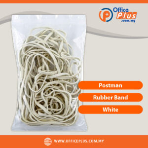 White postman rubber band durable office rubber band for bundling documents filing and packaging use Malaysia corporate supplies - OfficePlus Malaysia Online B2B Office Supplies (Rubber Band)