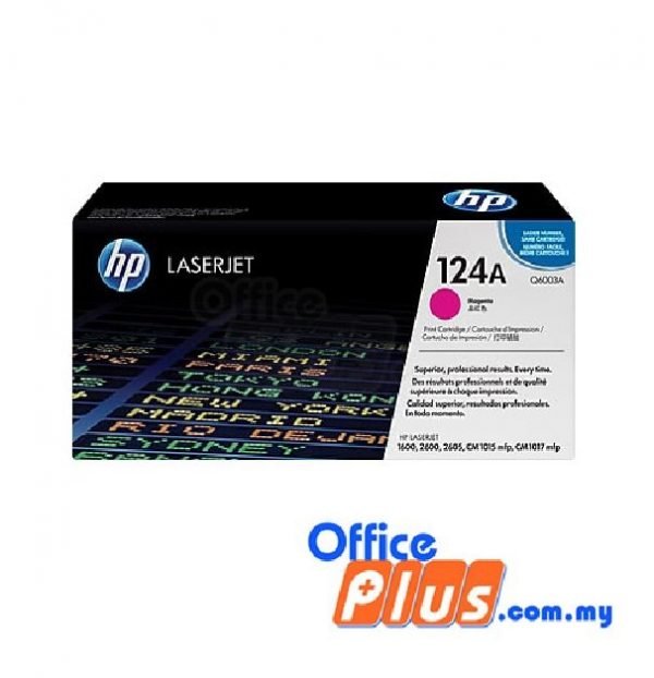 Q6003A-600x622-1 HP 124A Magenta Original LaserJet Toner Cartridge (Q6003A) - OfficePlus