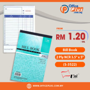 UNI Bill Book 2 PLY NCR 3.5" x 5" S-3522 - OfficePlus