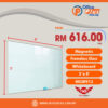 WriteBest Magnetic Frameless Glass Whiteboard 3x4 MGW912