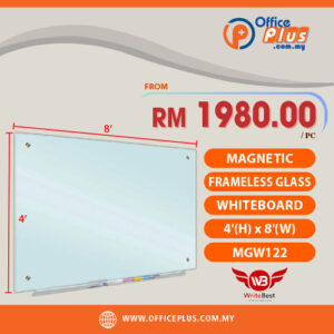 WriteBest MGW1224 Glass Whiteboard 4x8 Malaysia
