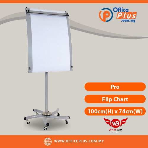 WriteBest_Pro_Flip_Chart_100cmH_x_74cmW-Stationery - OfficePlus WriteBest Pro Flip Chart 100cm x 74cm Mobile Whiteboard Stand - OfficePlus Wholesale / Bulk Price Office Supplies (Whiteboard Boards / Notice Board / Flip Chart)