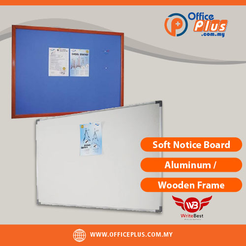 WriteBest_Soft_Notice_Board_-_Aluminum-Wooden_Frame-OfficePlus Malaysia Soft notice board aluminum frame office Malaysia - OfficePlus Malaysia Online B2B Office Supplies (Whiteboard Boards / Notice Board / Flip Chart)