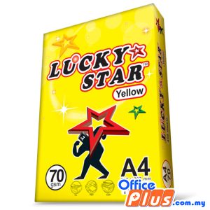 Lucky Star A4 Copier Paper Yellow 70gsm - 450 Sheets - OfficePlus