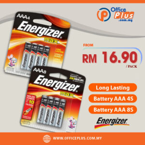 Energizer MAX AAA Long Lasting Alkaline Battery for office electronics and business use - OfficePlus Malaysia Online B2B Office Supplies (Batteries)