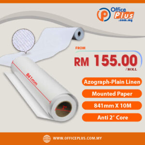 Azograph Plain Linen Mounted - Paper 841mm X 10M – Anti 2″ Core- Malaysia Online Office Supplies