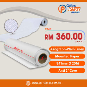 Azograph Plain Linen Mounted Paper 841mm X 25M – Anti 2″ Core- Malaysia Online Office Supplies