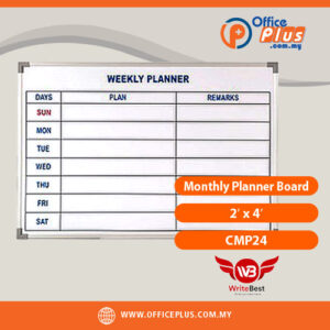 WriteBest Monthly Planner Board CMP24 2x4 feet magnetic wall planner with monthly grid layout - OfficePlus Wholesale / Bulk Price Office Supplies (Whiteboard Boards / Notice Board / Flip Chart)