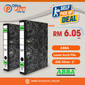 ABBA Lever Arch File 406 Silver 2 inch heavy duty office filing folder for corporate document organization in Malaysia