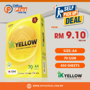 IK Yellow A4 Copier Paper 70gsm 450 Sheets ream Bulk A4 Paper Supplier Malaysia
