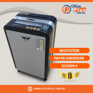 BIOSYSTEM OS2009 II heavy duty cross cut paper shredder for offices in Malaysia with 25-sheet capacity and 34L bin - OfficePlus Malaysia Online B2B Office Supplies (Paper Shredder)