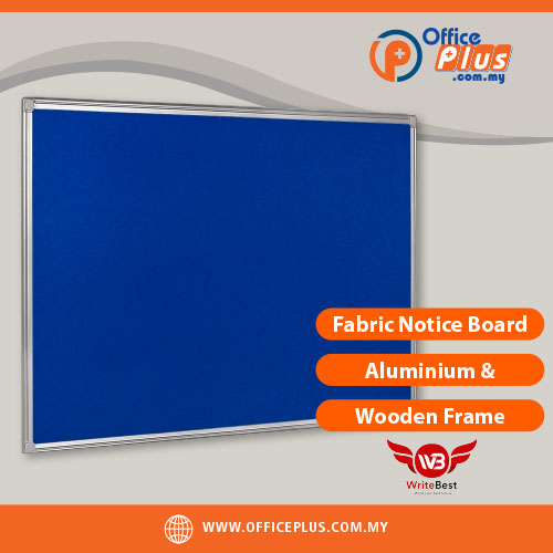 OfficePlus-500x500pxl-27-06-2026 WriteBest fabric notice board with aluminium and wooden frame for corporate offices in Malaysia - OfficePlus Malaysia Online B2B Office Supplies (Whiteboard Boards / Notice Board / Flip Chart)